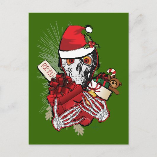 Cartes Pour Fêtes Annuelles Crâne de Noël (Devant)