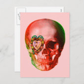 Cartes Pour Fêtes Annuelles Crâne de Valentine (Devant / Derrière)