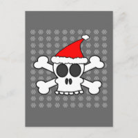 Crâne et casquette de Père Noël d'os croisés