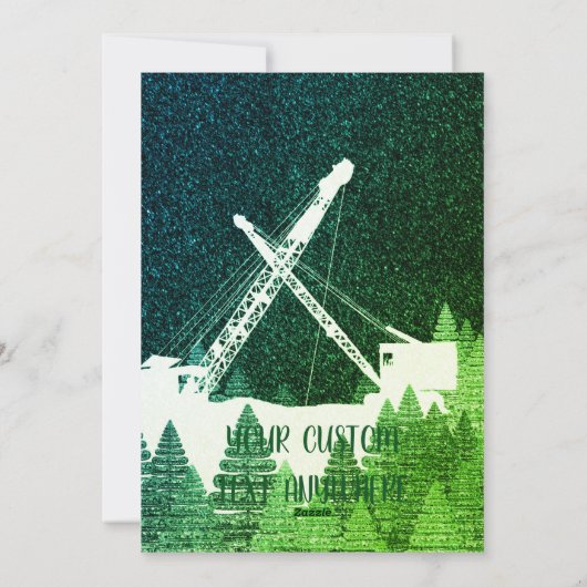 CARTES POUR FÊTES ANNUELLES CRANE OPERATOR CRAWLWER CRANE WINTERY NEIGE NUIT (Dos)