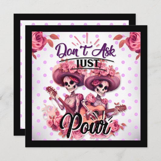 Cartes Pour Fêtes Annuelles Crâne pourpre et joli sucre (Devant / Derrière)