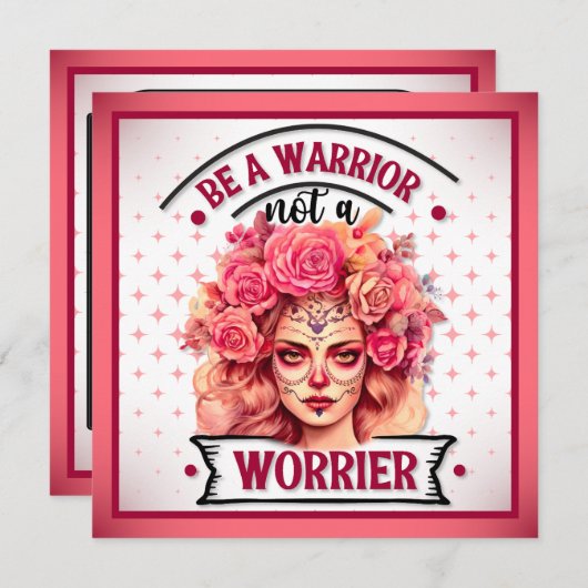 Cartes Pour Fêtes Annuelles Crâne rose et joli sucre (Devant / Derrière)