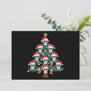 Cartes Pour Fêtes Annuelles Crâne sapin de Noël Pyjama Cool Skeleton Père Noël