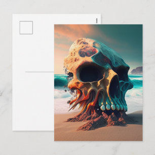 Cartes Pour Fêtes Annuelles Crâne sur la plage