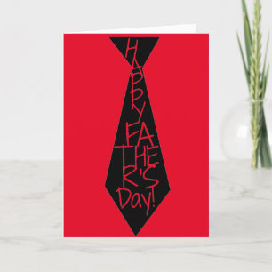 Cartes Pour Fêtes Annuelles Cravate noire avec Fête des pères Red Happy