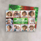 Cartes Pour Fêtes Annuelles Cravate rétro-teint rouge vert - Frontière photo -