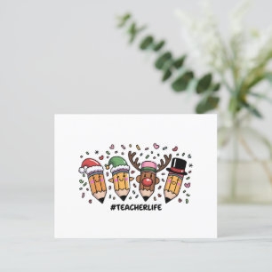 Cartes Pour Fêtes Annuelles Crayons de Noël Enseignant Vie d'enseignant Joyeux