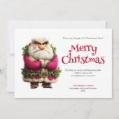 Cartes Pour Fêtes Annuelles Crazy grumpy Santa editable custom holiday card (Devant)