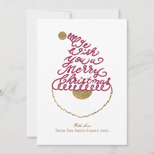 Cartes Pour Fêtes Annuelles Create Your Own Cute Glitter Santa Christmas Flat (Devant)