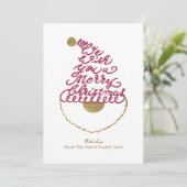 Cartes Pour Fêtes Annuelles Create Your Own Cute Glitter Santa Christmas Flat (Debout devant)