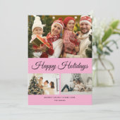 Cartes Pour Fêtes Annuelles Create Your Own Photo Collage Purple Background (Debout devant)