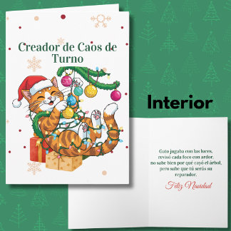 Cartes Pour Fêtes Annuelles Créateur de Chaos de Tournée Amateur de Chats Noël