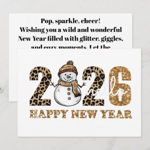 Cartes Pour Fêtes Annuelles Création ludique pour le Nouvel An avec imprimé lé
