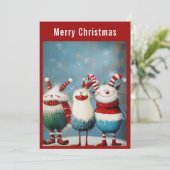 Cartes Pour Fêtes Annuelles Créatures de Noël irrégulières (Debout devant)