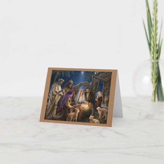 Cartes Pour Fêtes Annuelles Crèche de Jésus bébé doux (Devant)