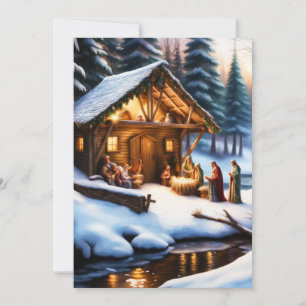 Cartes Pour Fêtes Annuelles Crèche de Noël