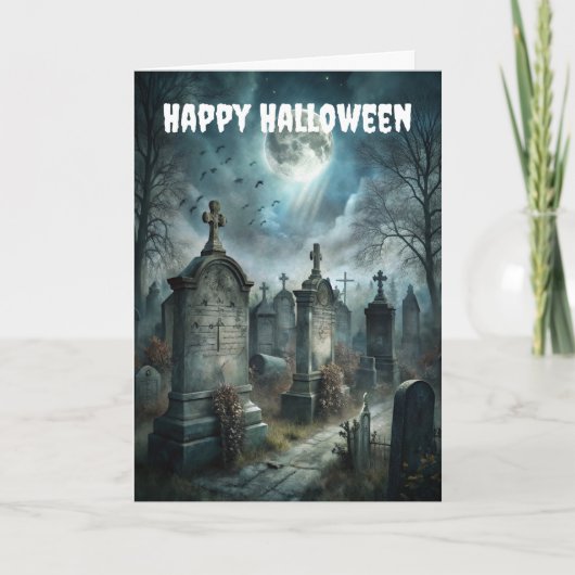 Cartes Pour Fêtes Annuelles Creepy Graveyard (Devant)