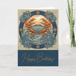Cartes Pour Fêtes Annuelles Créez Votre Propre Art Nouveau Cancer Zodiaque