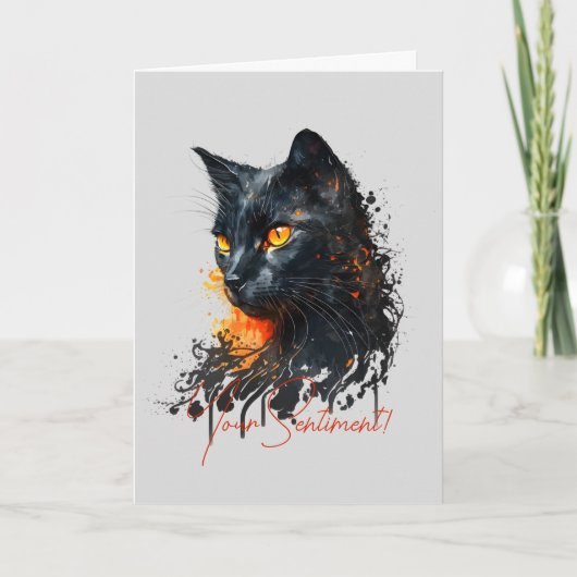 Cartes Pour Fêtes Annuelles Créez votre propre buste de chat noir fière (Devant)