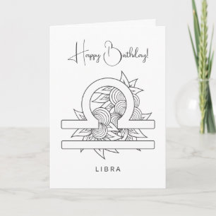 Cartes Pour Fêtes Annuelles Créez votre propre Elegant Black & White Libra Zod