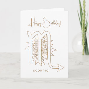 Cartes Pour Fêtes Annuelles Créez votre propre Elegant Gold & White Scorpio