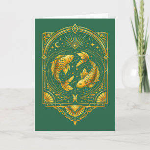 Cartes Pour Fêtes Annuelles Créez Votre Propre Élégant Poisson Doré Art Déco