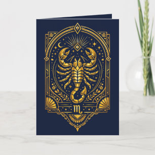 Cartes Pour Fêtes Annuelles Créez Votre Propre Élégant Scorpion Art Déco en Or