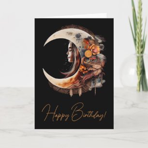 Cartes Pour Fêtes Annuelles Créez votre propre lune fleurie Boho tranquille