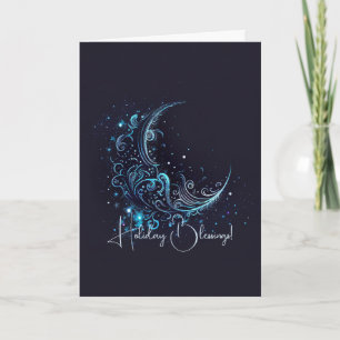 Cartes Pour Fêtes Annuelles Créez votre propre lune mystique bleu et argent
