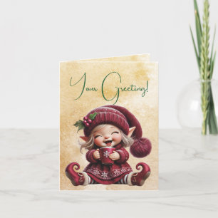 Cartes Pour Fêtes Annuelles Créez votre propre lutin de Noël vintage rigolard