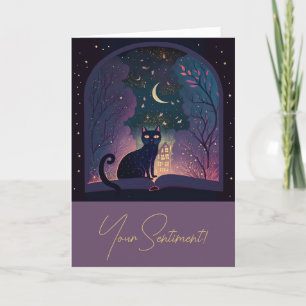 Cartes Pour Fêtes Annuelles Créez Votre Propre Mystique Chat Noir Fenêtre Magi