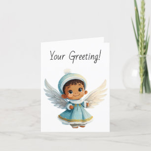 Cartes Pour Fêtes Annuelles Créez votre propre Noël d'Ange Africain Américain