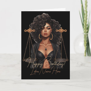 Cartes Pour Fêtes Annuelles Créez Votre Propre Reine Afro-Américaine Balance