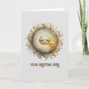 Cartes Pour Fêtes Annuelles Créez votre propre soleil mignon et lune