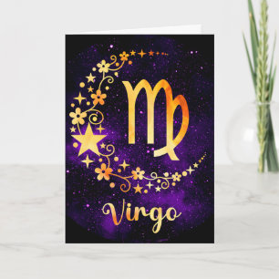 Cartes Pour Fêtes Annuelles Créez Votre Propre Vierge Céleste Violet Zodiaque