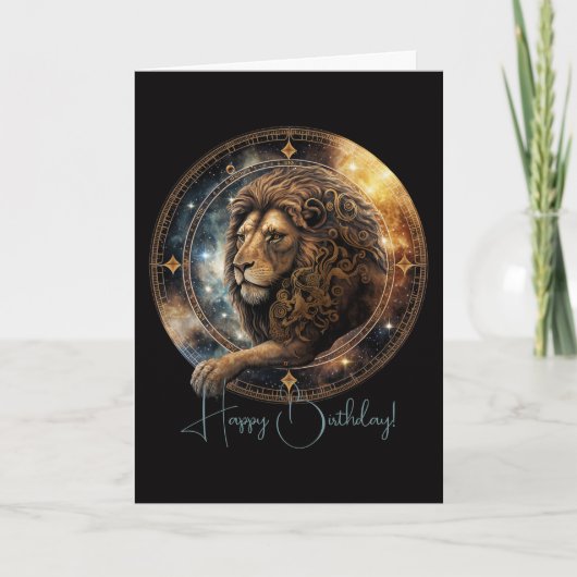 Cartes Pour Fêtes Annuelles Créez votre propre zodiaque de Leo céleste (Devant)