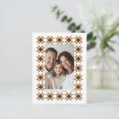 Cartes Pour Fêtes Annuelles Crème cadre nordique Star (Debout devant)