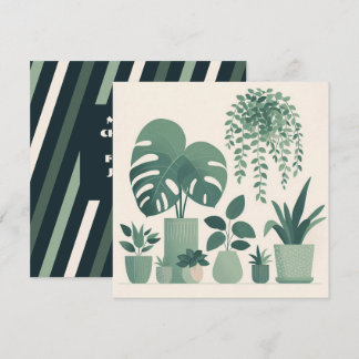 Cartes Pour Fêtes Annuelles Crème de Noël Vert Plantes pots