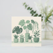 Cartes Pour Fêtes Annuelles Crème de Noël Vert Plantes pots (Debout devant)