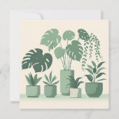 Cartes Pour Fêtes Annuelles Crème de Noël Vert Plantes pots (Devant)