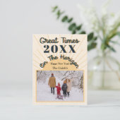 Cartes Pour Fêtes Annuelles Crème design pour la fête Horizon du Nouvel An (Debout devant)