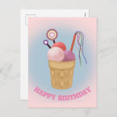 Cartes Pour Fêtes Annuelles Crème glacée Joyeux anniversaire 2 (Devant / Derrière)