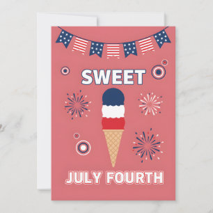 Cartes Pour Fêtes Annuelles Crème glacée patriotique du 4 juillet Douce Quatri
