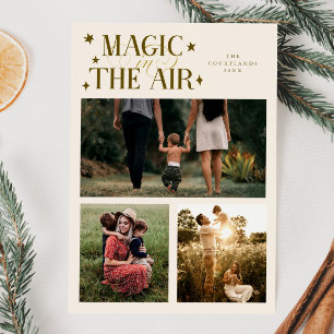 Cartes Pour Fêtes Annuelles Crème Multi Photo Magie Dans L'Air