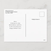 Cartes Pour Fêtes Annuelles Crescent Bleu Lune aux fleurs blanches Fête des mè (Dos)