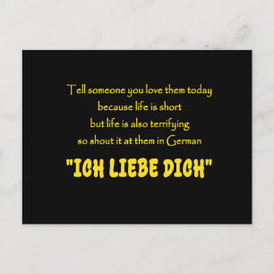 Cartes Pour Fêtes Annuelles Criez votre amour en allemand avec humour