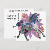 Cartes Pour Fêtes Annuelles Cristal céleste de l'année du Cheval (Devant / Derrière)