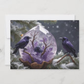 Cartes Pour Fêtes Annuelles Cristal d'Améthyste - Corbeaux Noël (Devant)