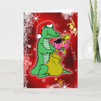 Cartes Pour Fêtes Annuelles Crocodile de Noël