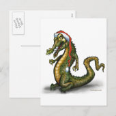 Cartes Pour Fêtes Annuelles Crocodile de Noël (Devant / Derrière)